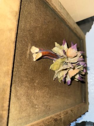 Quadro antico con fiore stile capodimonte vintage 
