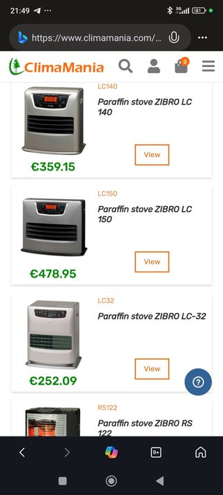 Estufa Japonesa rápida ZIBRO, nuevo 219E