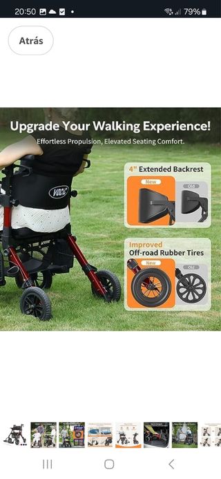 Andador y silla de ruedas  movilidad reducuda.