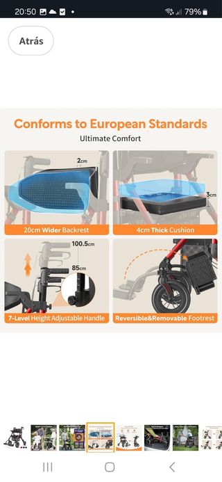 Andador y silla de ruedas  movilidad reducuda.