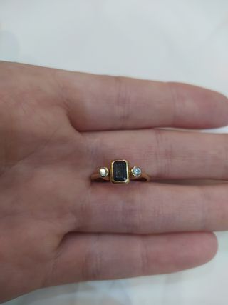 Anillo oro 18k zafiros y diamantes