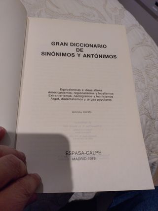 Espasa Diccionario sinónimos y antonimos