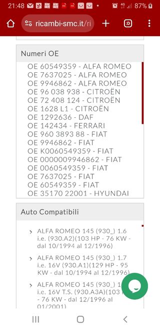 Sensore valvola a farfalla bosch