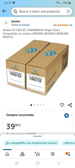 Tóner tinta impresora