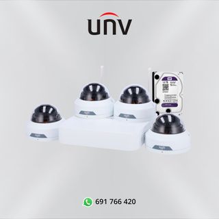🟢 Kit Videovigilancia 4 Cámaras Wifi UNV + NVR