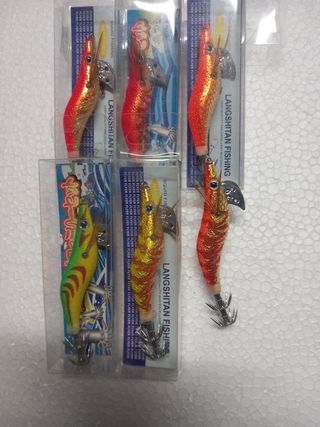 6 señuelos pesca calamar 