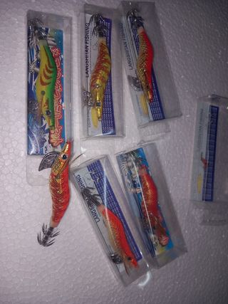 6 señuelos pesca calamar 