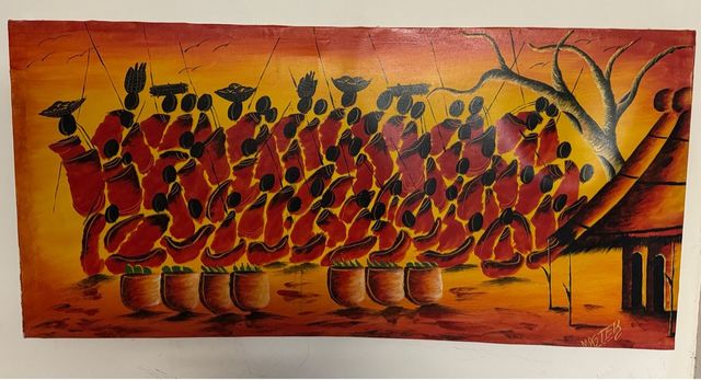 Tela dipinta originale africana tema Masai