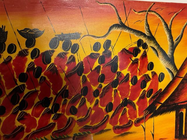 Tela dipinta originale africana tema Masai