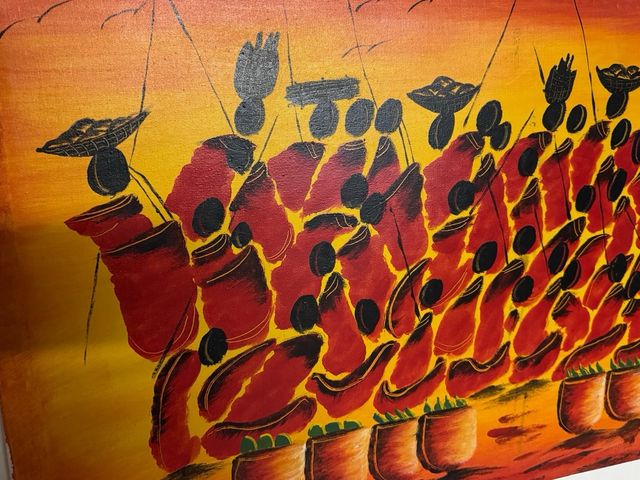Tela dipinta originale africana tema Masai