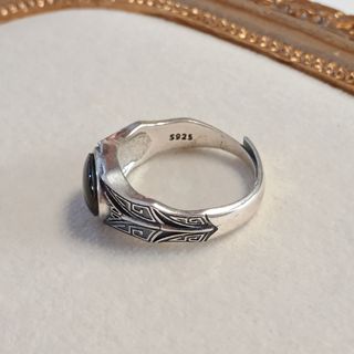Anillo de plata amonita para hombre