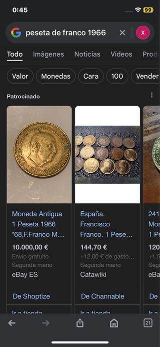 peseta de franco 1966