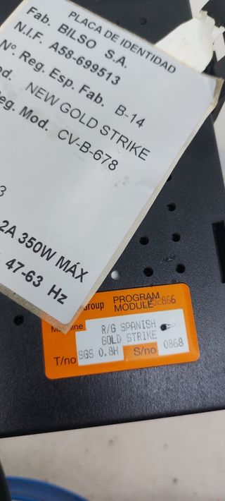 Placa de la máquina tragamonedas