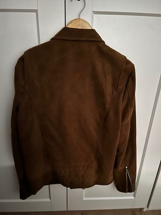 Chaqueta biker ante marron