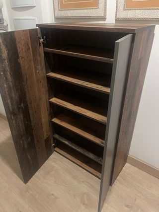 Mueblezapatero stilo rustico con 6 baldas 2 puerta