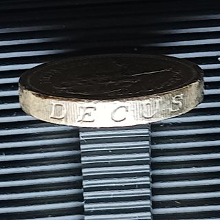 Moneta Inglese One Pound Decus et Tutamen 1983