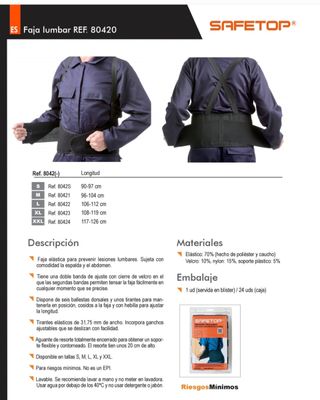 Faja lumbar cámara 