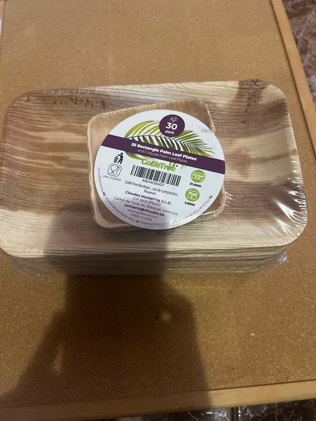 Platos de hoja bambu