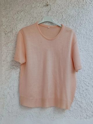 Jersey Rosa punto y manga corta T44