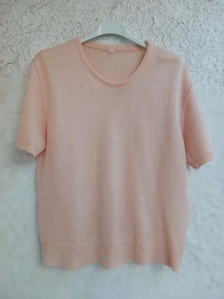 Jersey Rosa punto y manga corta T44