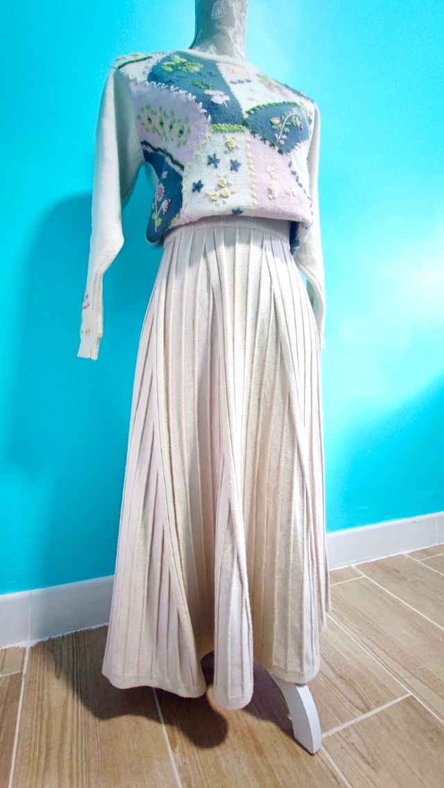 Falda Beige de Punto