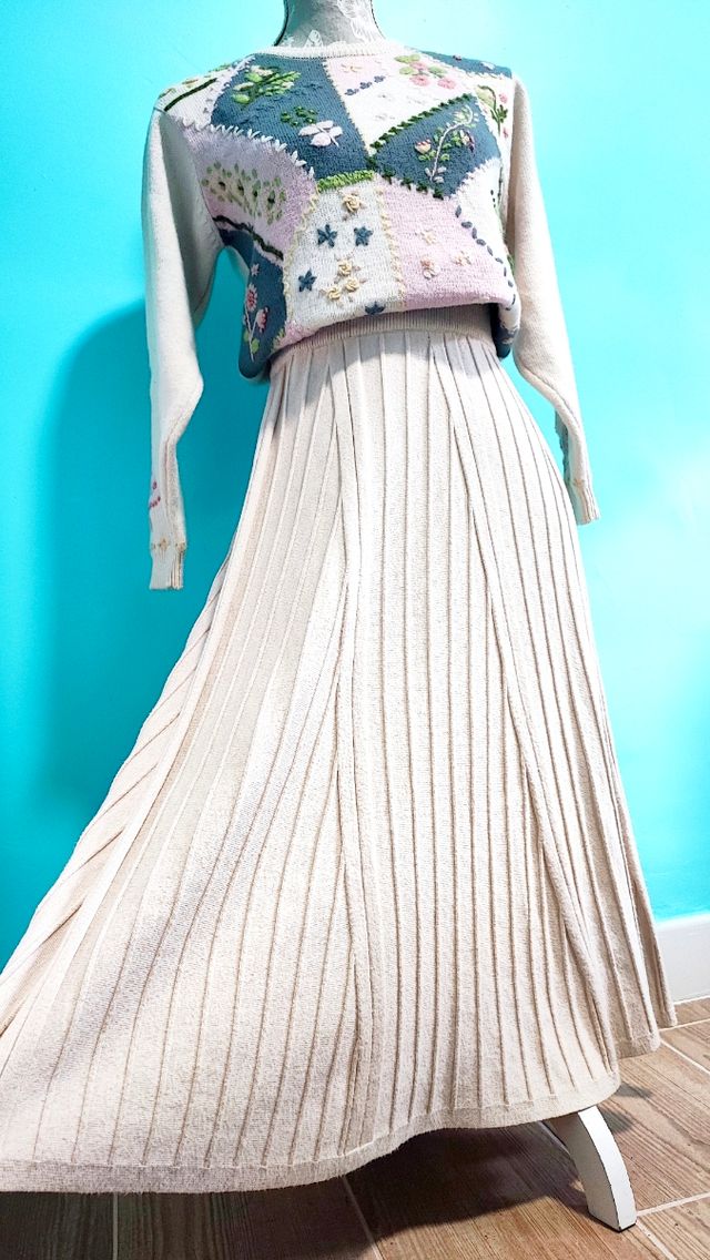 Falda Beige de Punto