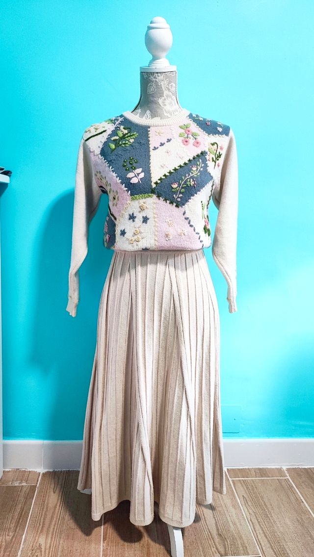 Falda Beige de Punto