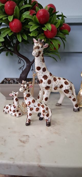 Antigua figura familia jirafas porcelana