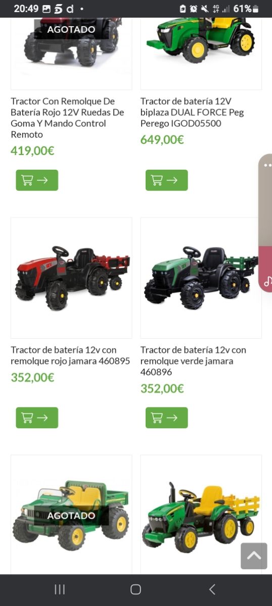 Tractor con remolque de batería