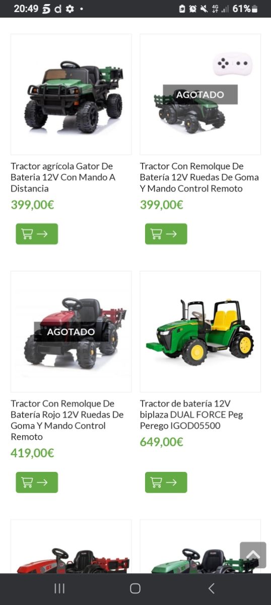 Tractor con remolque de batería