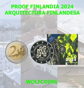 🇫🇮 FINLANDIA PROOF MONEDA 2€ EURO "ARQUITECTURA"