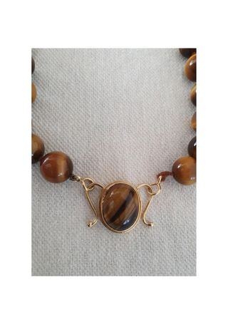 Collana in oro 750 e occhio di tigre naturale 