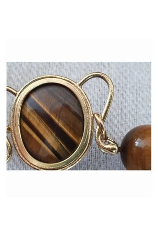 Collana in oro 750 e occhio di tigre naturale 