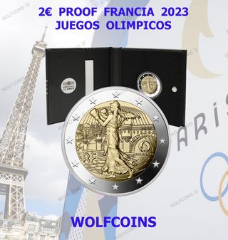 🇫🇷 FRANCIA PROOF MONEDA 2€ EURO "JJOO 2024" 2023