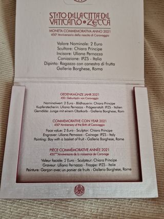Moneta commemorativa 2 E. VATICANO 2021