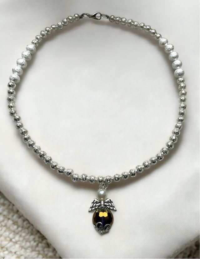 Collier con Angelo e Perle Artigianale “Eterea”