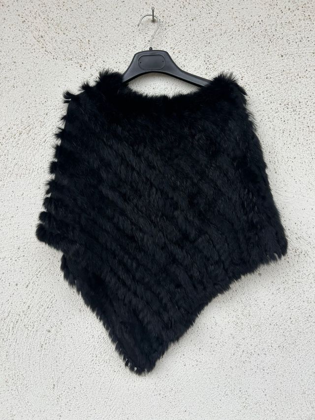 Scialle poncho in Lana Angora