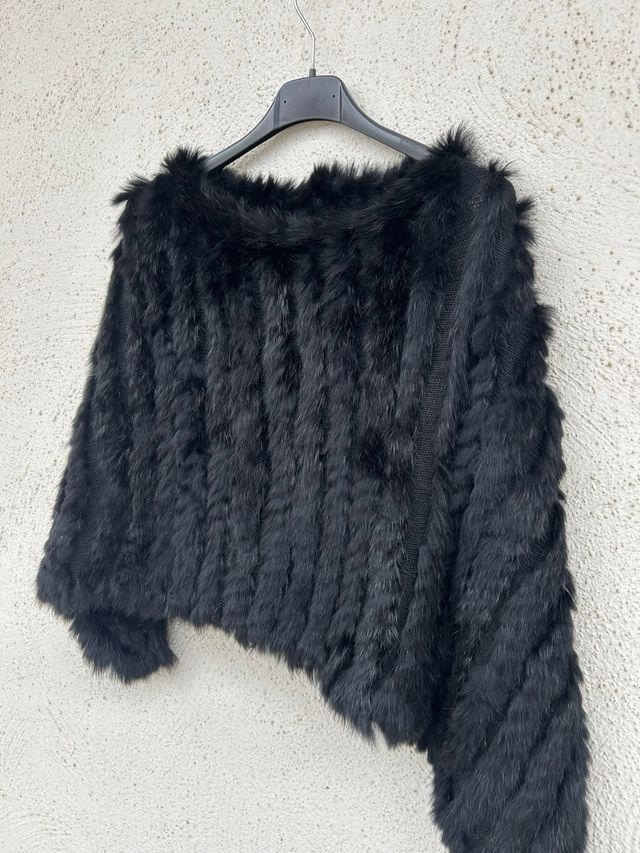 Scialle poncho in Lana Angora