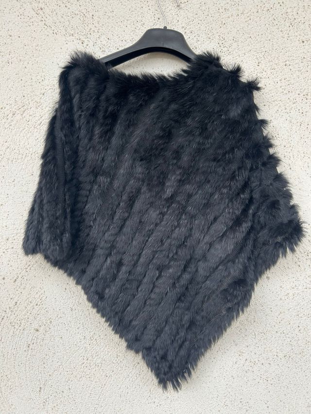 Scialle poncho in Lana Angora