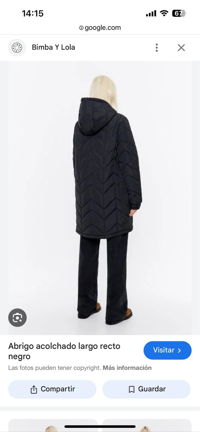 Plumas anorak bimba y lola talla s negr