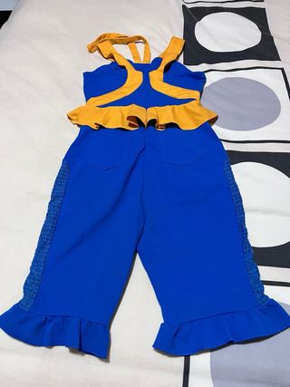 Disfraz mono azul y amarillo