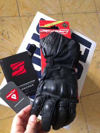 Guantes de moto de piel y goretex 