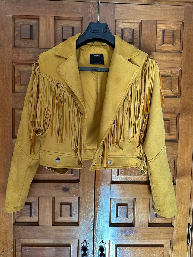 Biker mostaza tipo piel