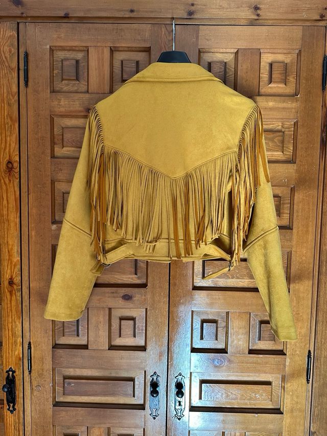 Biker mostaza tipo piel