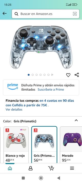 MANDO TRANSPARENTE NINTENDO SWITCH - PDP