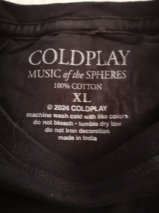 Camiseta coldplay gira 2024  oficial merchandising