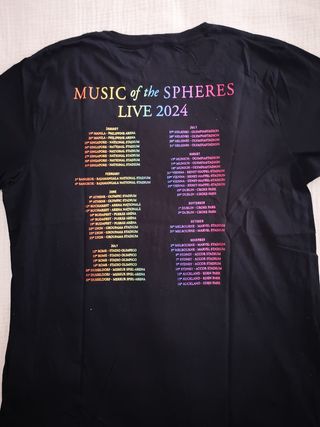 Camiseta coldplay gira 2024  oficial merchandising