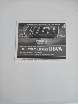 Cromo Liga Este 2007 08. Puerta