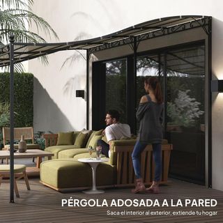 Pérgola de Pared 6x3 m Cenador Gazebo con Techo