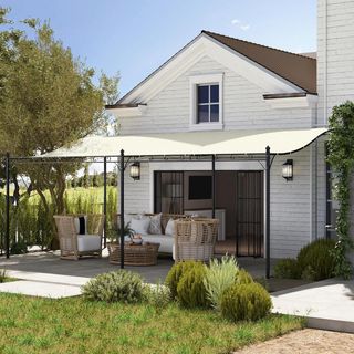 Pérgola de Pared 6x3 m Cenador Gazebo con Techo